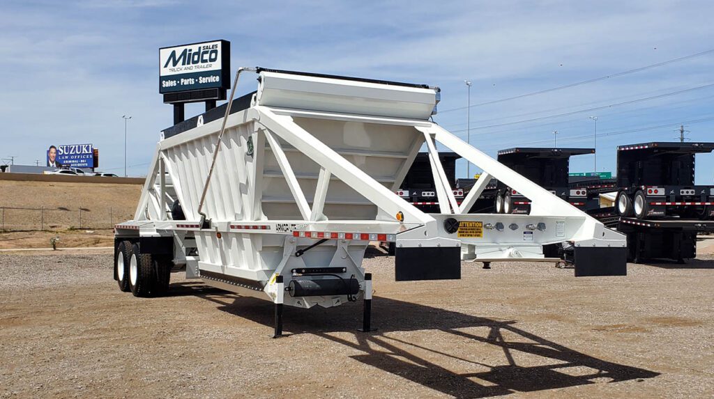 New Armor Lite belly dump trailers for sale at Midco Sales in Chandler, AZ. 40' belly dumps, single point suspension, electric tarps
