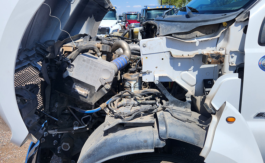 2023 Ford F650 used Jerrdan rollback tow truck - 20 - engine compartment, open hood