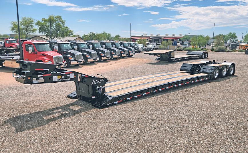 2026 Alpha HD A90HDGC 45 ton lowboy trailer - 03 - driver side view