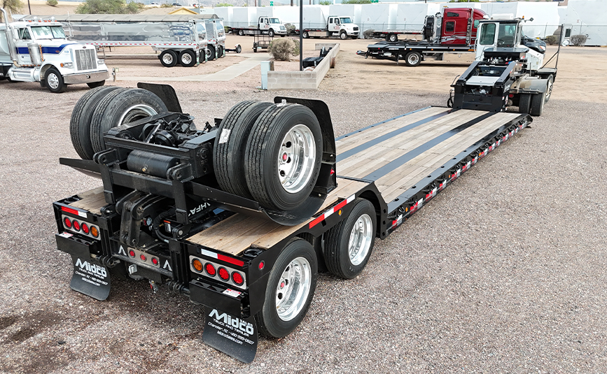 2026 Alpha HD A90HDGC 45 ton lowboy trailer - 06-1 - flip axle flipped up
