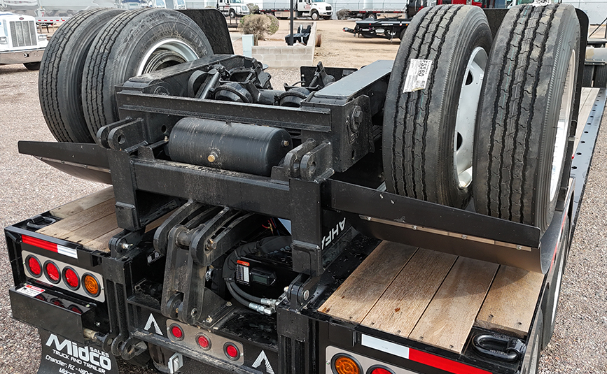 2026 Alpha HD A90HDGC 45 ton lowboy trailer - 06-2 - flip axle flipped up