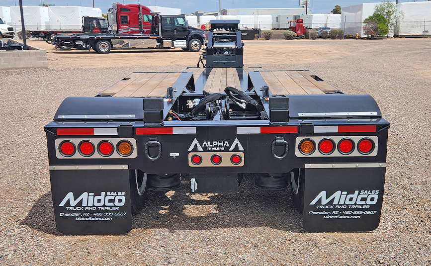 2026 Alpha HD A90HDGC 45 ton lowboy trailer - 09 - trailer back view