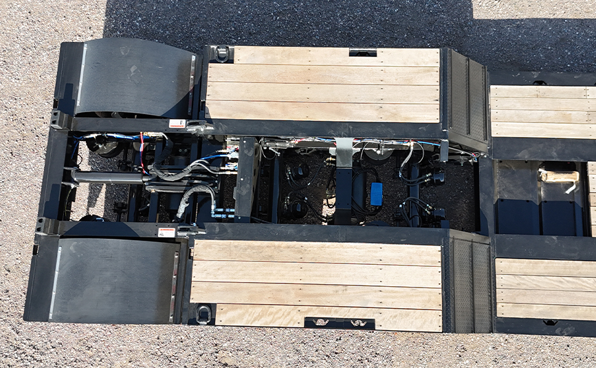 2026 Alpha HD A90HDGC 45 ton lowboy trailer - 11 - rear deck, flip axle, top view