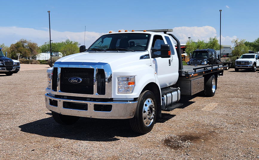 Ford F560 rollback tow truck for sale - Jerr-Dan - 03 - angled view front driver side