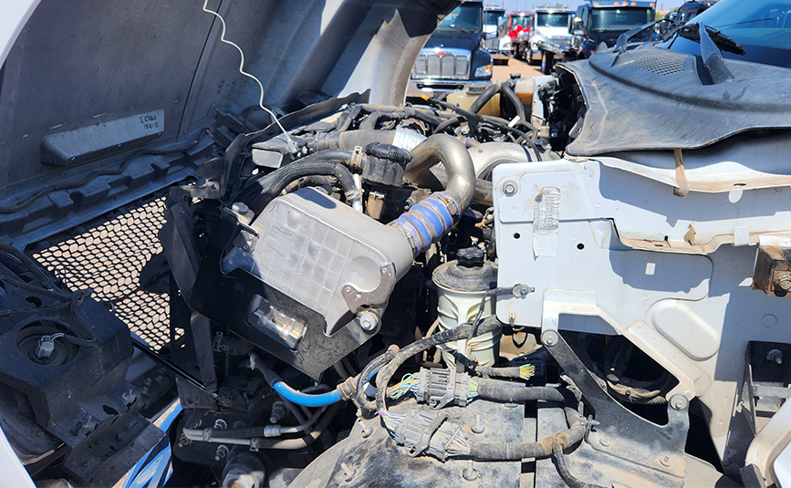 Ford F560 rollback tow truck for sale - Jerr-Dan - 17 - engine compartment