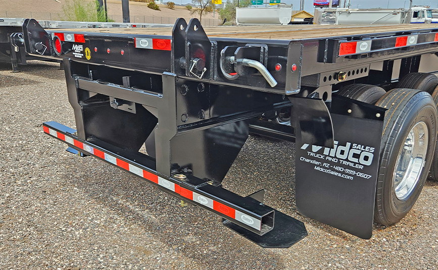 2026 dorsey steel giant flatbed trailer forklift kit - 13 - rear view, princeton moffet forklift kit, folding DOT bumper