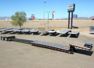 alpha hd 80mge extendable double drop trailer - 01 - aerial view, fully extended