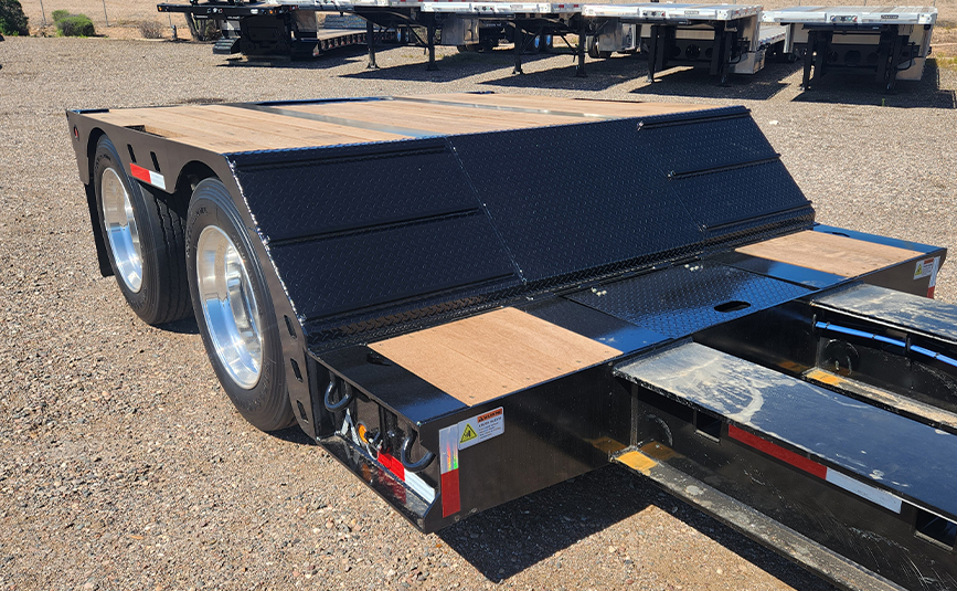 alpha hd 80mge extendable double drop trailer - 09 - mini deck, rear deck slope