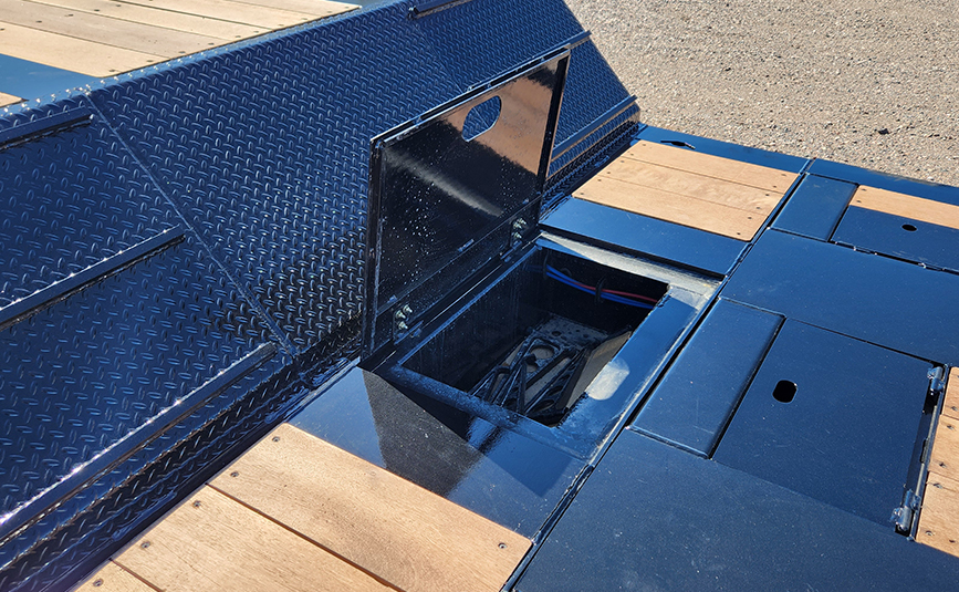 alpha hd 80mge extendable double drop trailer - 12 - mini deck toolbox