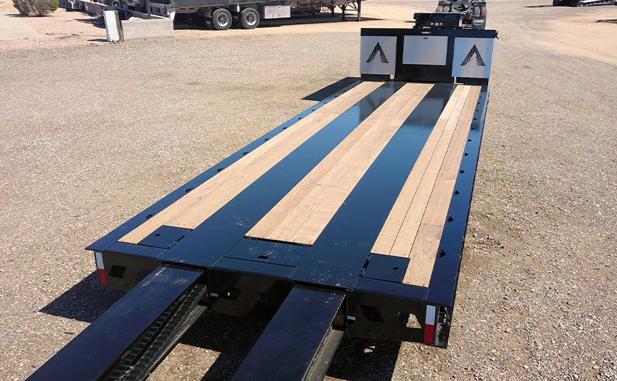 alpha hd 80mge extendable double drop trailer - 13 - main deck extended
