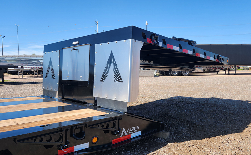 alpha hd 80mge extendable double drop trailer - 17 - mechanical gooseneck