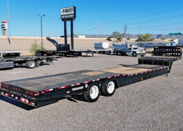 2018 trail eze te80xt hydraulic tail trailer - 01 - side, rear angled view