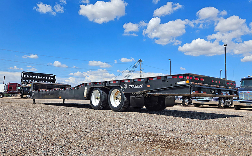 2018 trail eze te80xt hydraulic tail trailer - 04 - low angle driver side, rear