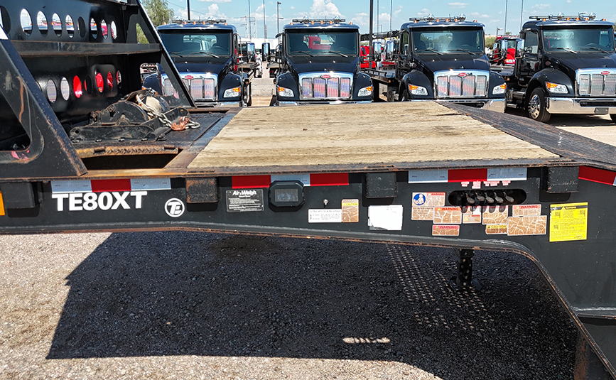 2018 trail eze te80xt hydraulic tail trailer - 10 - top deck, neck, side view, scale, hydraulic controls
