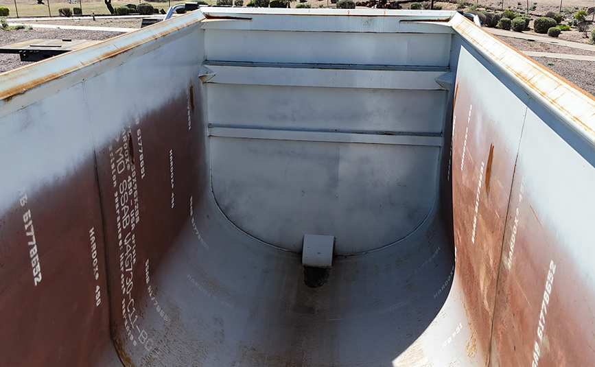 2026 armor lite high side demolition end dump scrap trailer - 11 - half round tub front