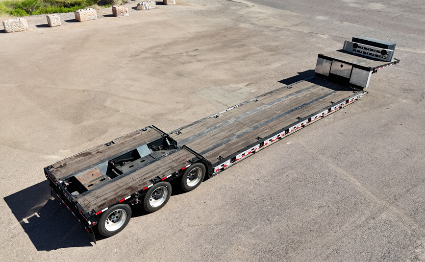 2022 xl specialized xl80 mfg double drop trailer - 01 - aerial view, full trailer
