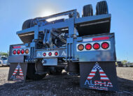 2026 alpha hd a90hdgc 45 ton lowboy trailer flip axle - 08 - rear view, air bag suspension, tail lights