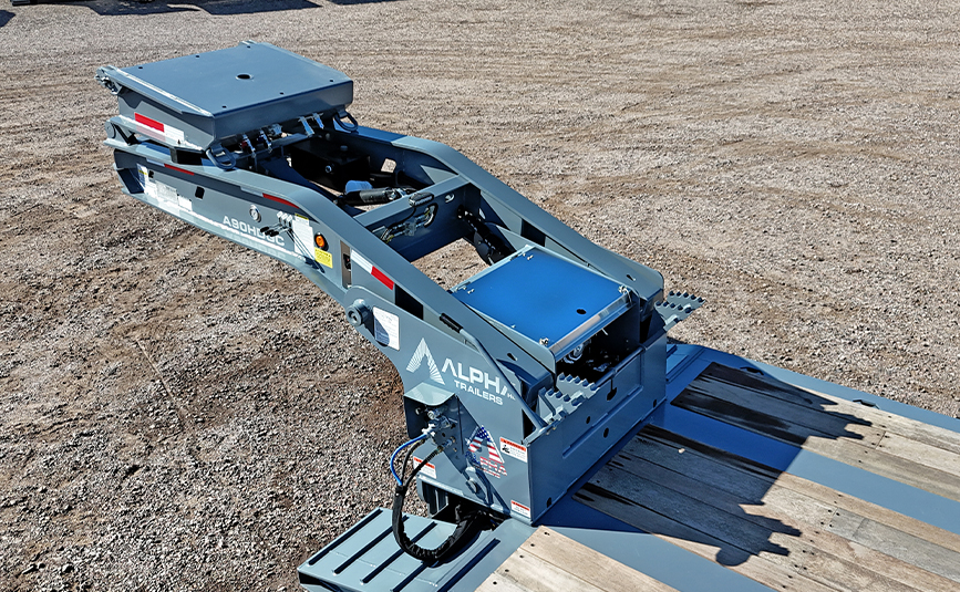 2026 alpha hd a90hdgc 45 ton lowboy trailer flip axle - 14 - hydraulic detachable gooseneck