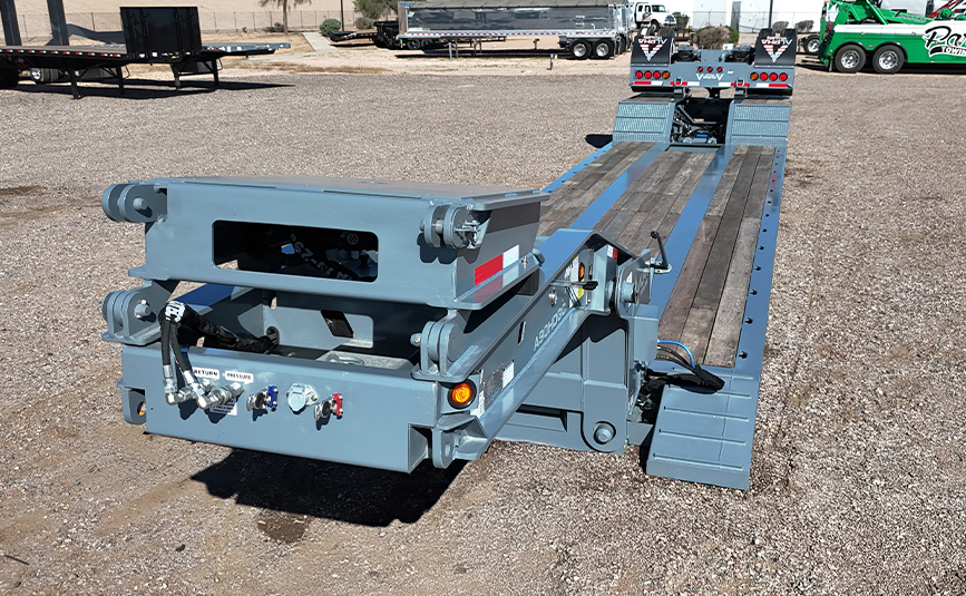 2026 alpha hd a90hdgc 45 ton lowboy trailer flip axle - 16 - trailer front, gooseneck, flip neck