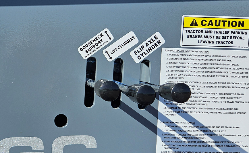 2026 alpha hd a90hdgc 45 ton lowboy trailer flip axle - 24- gooseneck, flip neck control valves