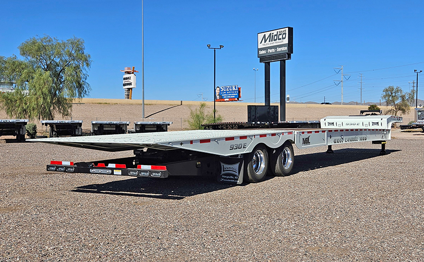 2026 landoll 930 E-51-15 traveling tail trailer - 03 - low angle view, rear passenger side
