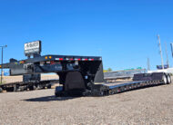 2026 used xl specialized xl80 HDGE extendable double drop trailer -02 - low angle front view, gooseneck