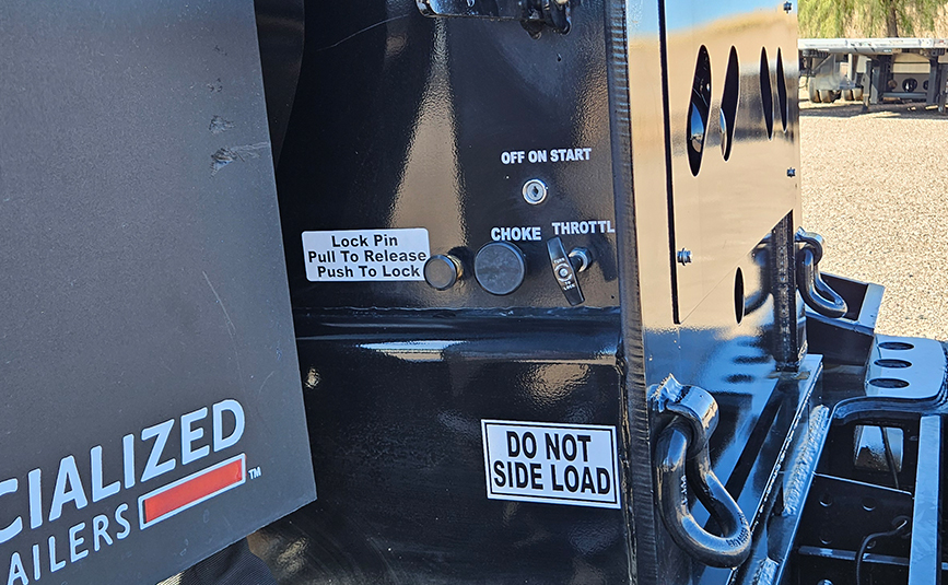 2026 used xl specialized xl80 HDGE extendable double drop trailer -12 - lock pin release, pony motor choke throttle