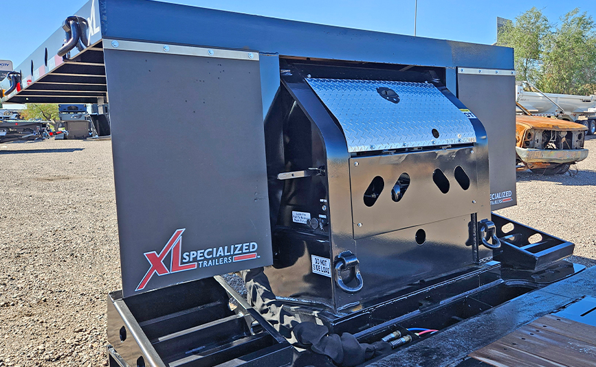 2026 used xl specialized xl80 HDGE extendable double drop trailer -13 - gooseneck, pony motor cover