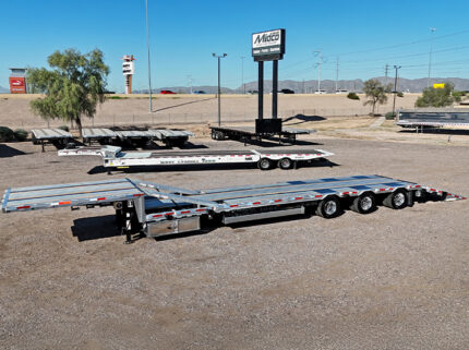 2026 prestige combo drop deck trailer - 01 - aerial side view