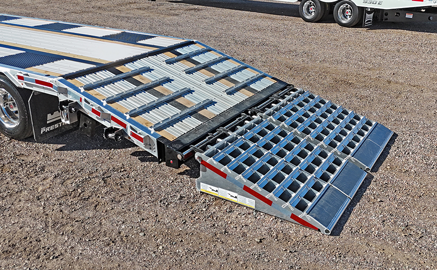 2026 prestige combo drop deck trailer - 07 - rear ramps down