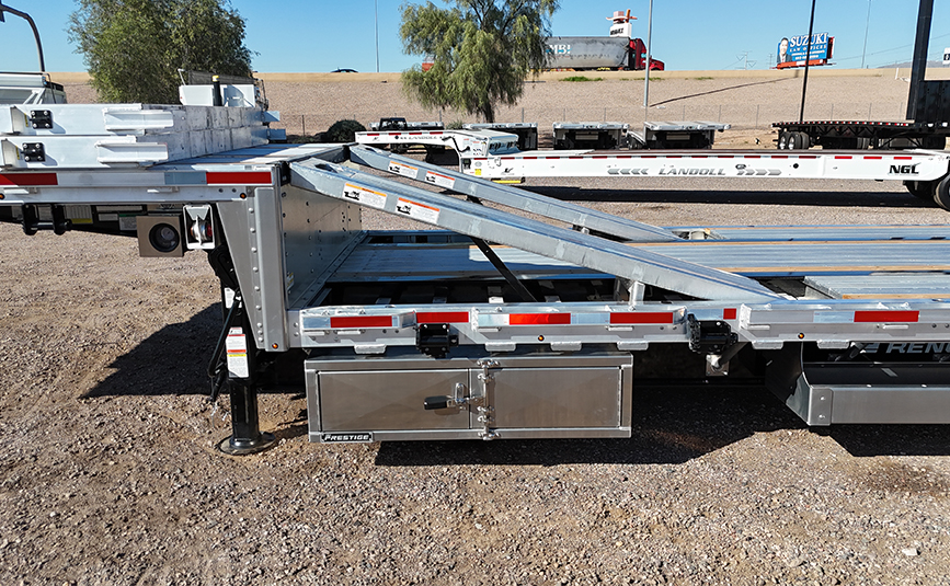 2026 prestige combo drop deck trailer - 10 - upper deck ramps raised up