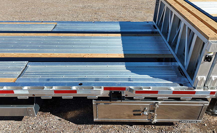 2026 prestige combo drop deck trailer - 13 - upper deck ramps folded down
