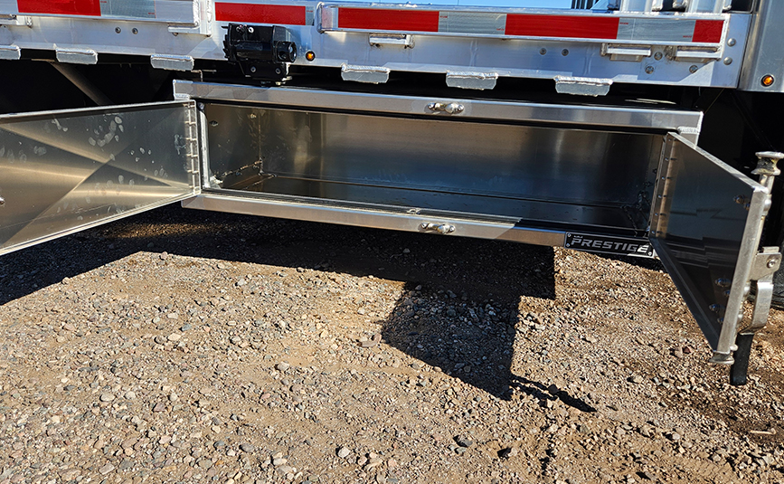 2026 prestige combo drop deck trailer - 15 - passenger side toolbox open