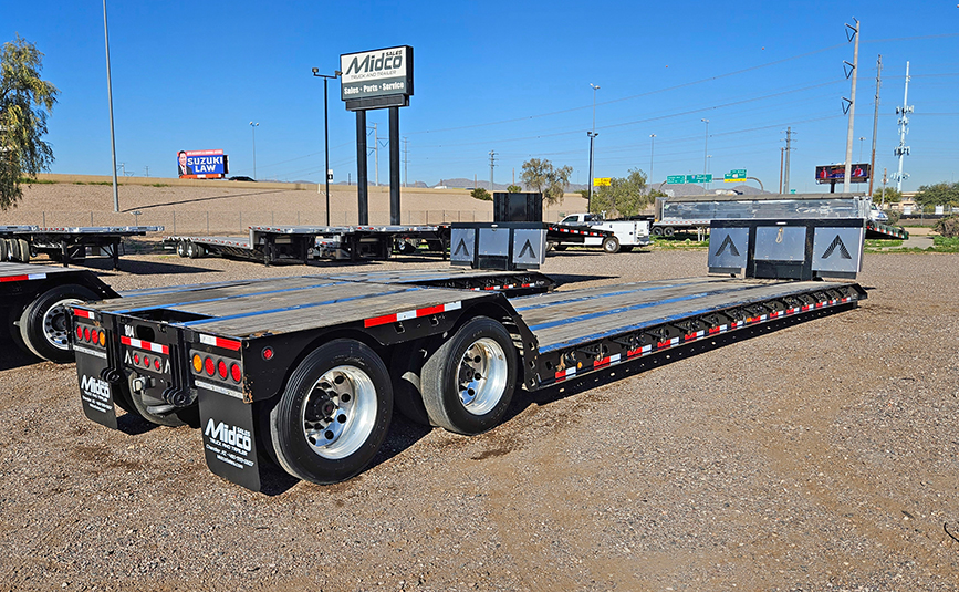 2025 used alpha hd a80mg double drop trailer - 01-1 - rear side view