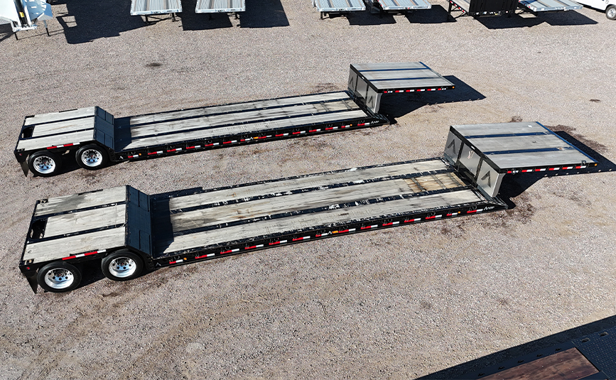 2025 used alpha hd a80mg double drop trailer - 02 - aerial view