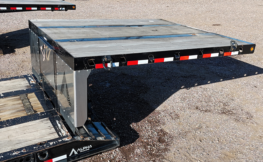2025 used alpha hd a80mg double drop trailer - 09 - gooseneck, side view