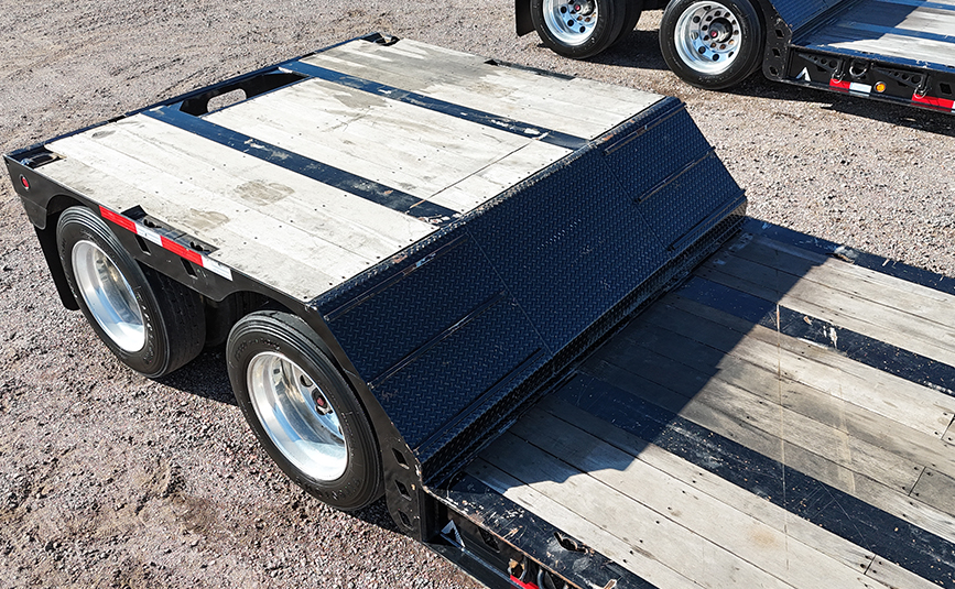 2025 used alpha hd a80mg double drop trailer - 12 - rear deck