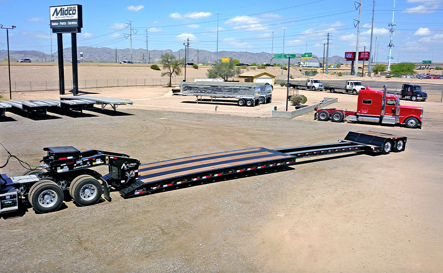 extendable lowboy trailer