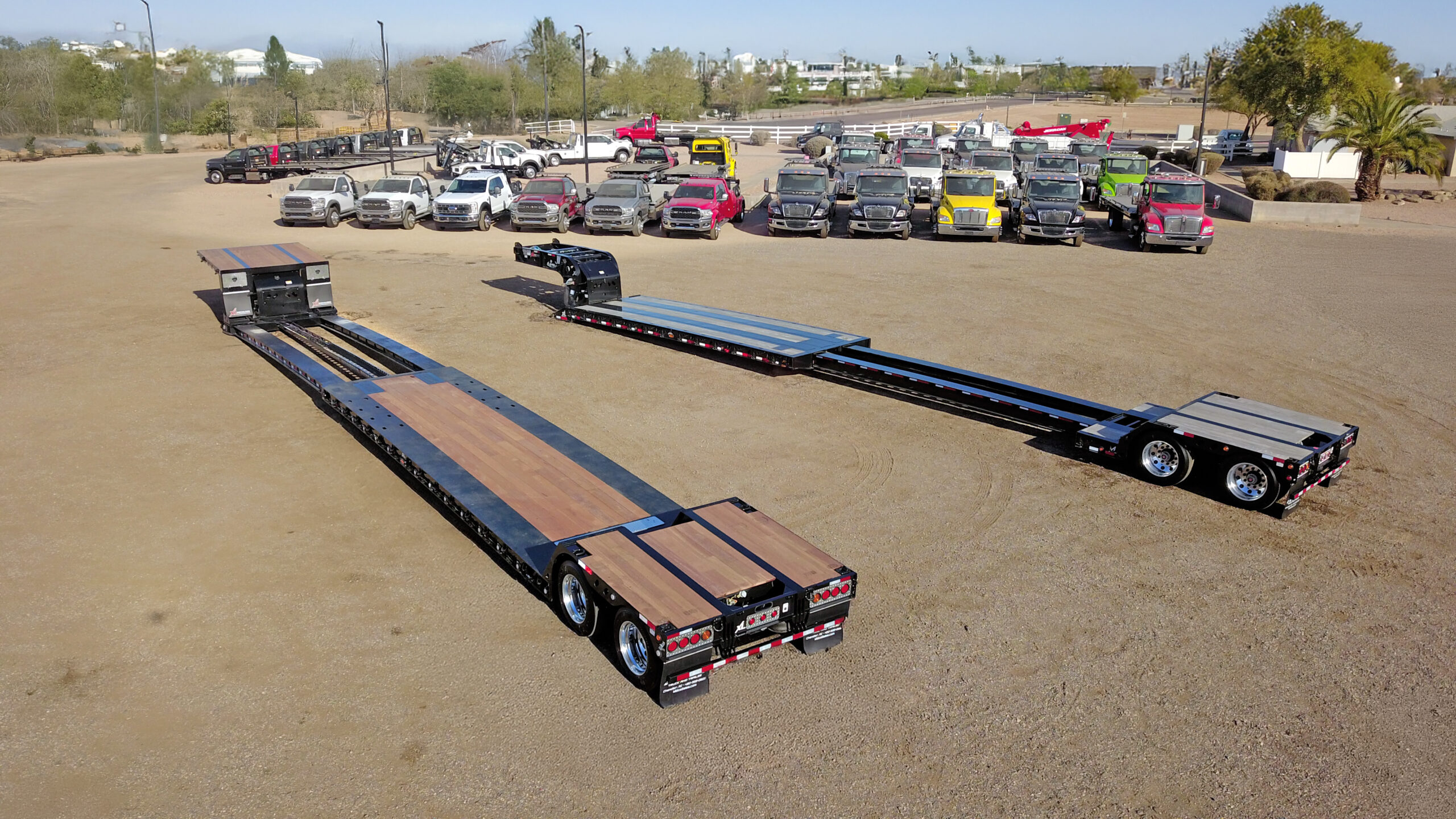 extendable lowboy trailer