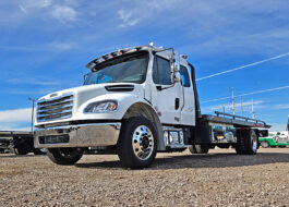 2025 freightliner m2 - jerr-dan rollback tow truck - 01 - angled view, driver side, front