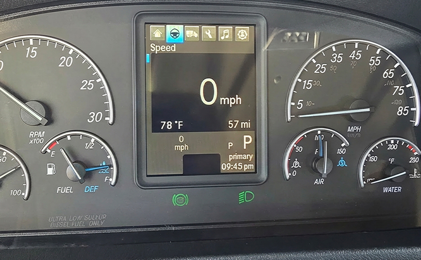 2025 freightliner m2 - jerr-dan rollback tow truck - 26 - instrument cluster, odometer, speedometer