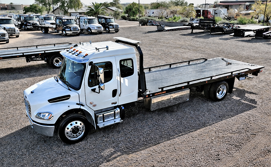 2026 freightliner m2 jerr-dan rollback tow truck - 02 - top view, driver side