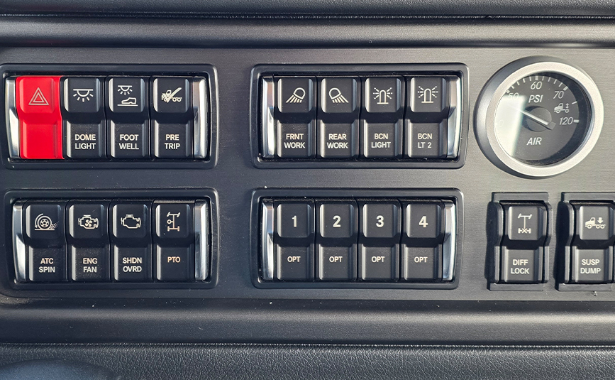 2026 freightliner m2 jerr-dan rollback tow truck - 23 - dashboard buttons