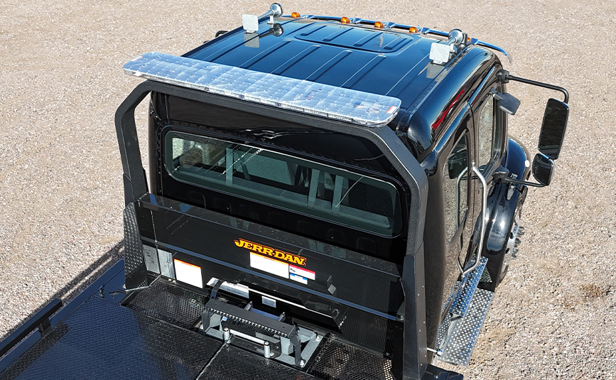 22026 freightliner m2 106 plus jerr-dan rollback tow truck - 11 - cab top, lightbar