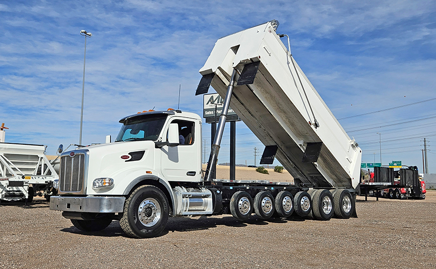2022 peterbilt 567 simple 18 dump truck - 14 - dump body hoisted dumping