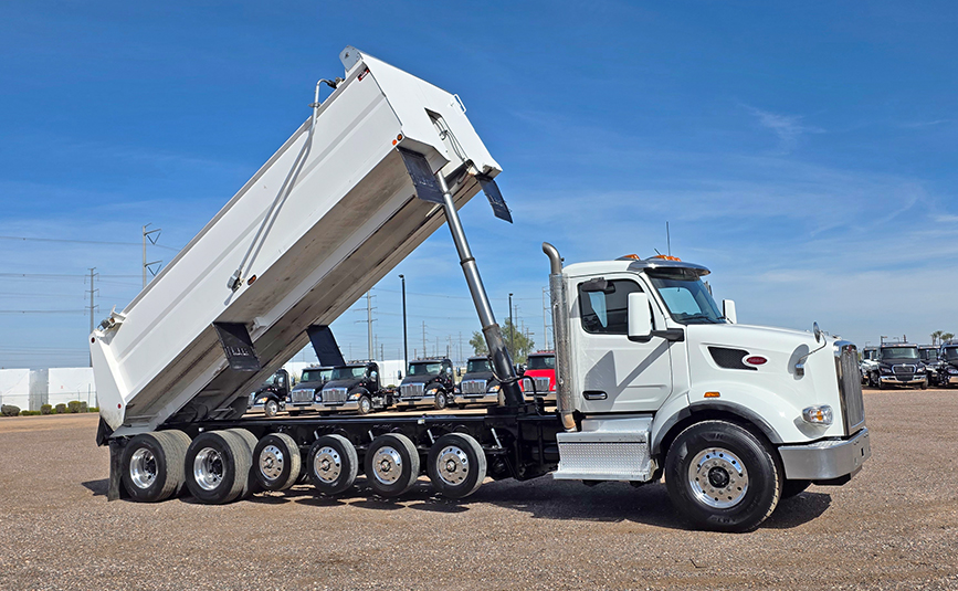 2022 peterbilt 567 simple 18 dump truck - 16 - dump body hoisted dumping