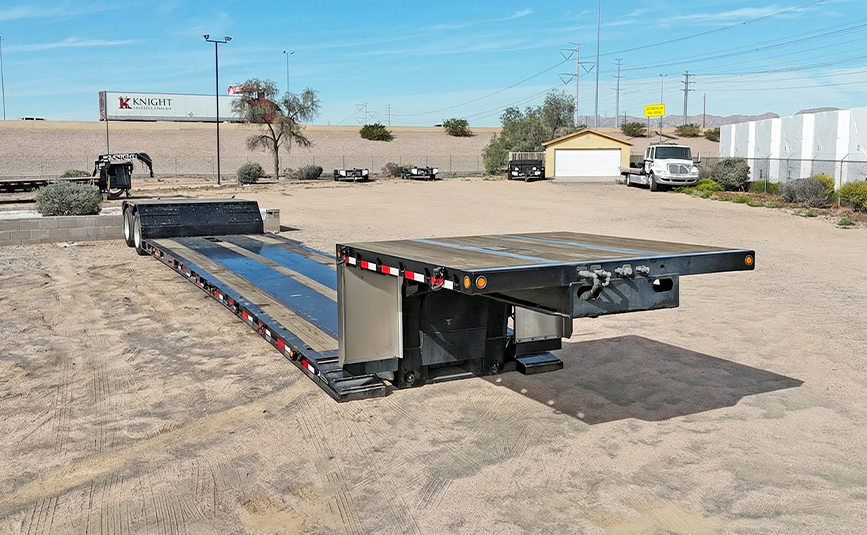 2026 used alpha hd a80hdgc-m mini deck double drop trailer - 02 - front view