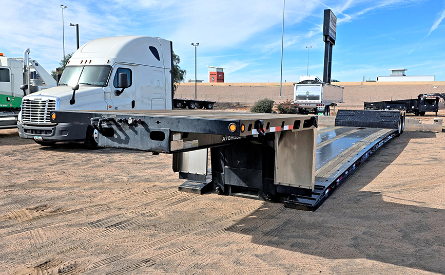 2026 used alpha hd a80hdgc-m mini deck double drop trailer - 03 - front view