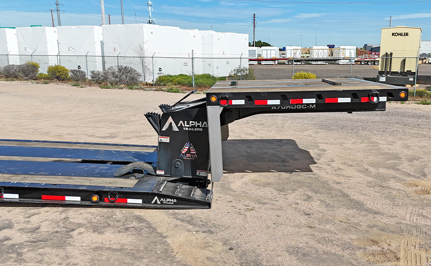 2026 used alpha hd a80hdgc-m mini deck double drop trailer - 05-1 - trailer front neck