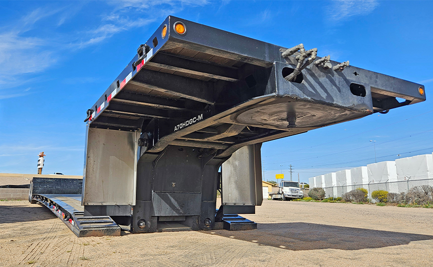 2026 used alpha hd a80hdgc-m mini deck double drop trailer - 06 - mechanical gooseneck, king pin